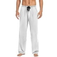 thumbnail image 2 of Yievot Pajama Pants for Men Open Bottom Elastic Waist Sleep Pant Drawstring Cozy Lounge Pants with Pockets, 2 of 5
