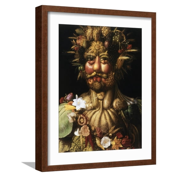 Art.com Vertumnus - Rudolf Ii, C1590 Giclee Print by Giuseppe Arcimboldi, Brown Frame Wall Art, 17" x 21"