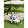 thumbnail image 4 of Outdoor Tablecloth with Umbrella Hole for Patio/Picnic/Party/Camping, Blue Yellow Palm Leaves Waterproof Table Cloth Rectangle Table Cover Washable, Summer Botanical Tropical Leaf (60"x 120"), 4 of 9
