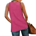 thumbnail image 5 of Tank Tops Tank Tops for Women Women Tank Top Tank Top for Women Women's Solid Color V-neck Cover Side Slit Casual Fashion Hot Pink S, 5 of 7