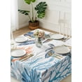 thumbnail image 3 of Coastal Turtle Suqare Tablecloth - 60 x 60 Inch, Blue Ocean Coral Starfish Seagrass Waterproof & StainResistant Tablecloth, Washable Oil-proof Table Cover for Dining/Party/Wedding/Camping/Buffet, 3 of 9