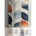 thumbnail image 3 of Navy Blue Burnt Orange Botanical Sheer Curtains for Living Room Bedroom Vintage Leaves Sheer Curtains 72 Inch Long 2 Panels Set Light Filtering Curtain Window Treatments Drapes for Dining Room, 3 of 6