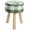 Green, variant on Buffalo Check Round Footstool Ottoman with Wood Legs - 16"H