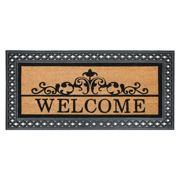 Chesapeake Coir Rubber Natural Black Non-Slip Doormat (22" x 47")
