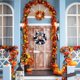 thumbnail image 3 of Adornos De Halloween Corona Floral Con Rosas Blancas Y Cuervos Para Salón, Puerta, Pared, Hogar Gótico, 3 of 7