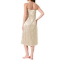 thumbnail image 3 of INSPIRE CHIC Womens Satin Floral Pajamas V Neck Spaghetti Strap Chemises Slip Lingerie Midi Nightgowns XS Champagne, 3 of 6