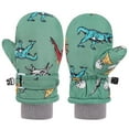 thumbnail image 2 of Toddler Mittens Kids Snow Ski Mitten Fleece Warm Waterproof Windproof Gloves for Boys Girls Dark Green 2 Y-4 Y, 2 of 4
