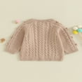 thumbnail image 3 of Infant Baby Boy Girl Knitting Cardigan Solid Color -Neck Button Closure Sweater Coat for Autumn 18-24 Months, 3 of 8