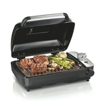 Hamilton Beach Indoor Searing Grill with Hot/Cold Smoke Infuser, Patent-Pending Smoking Rack, Holds Up to 6 Servings, 25375