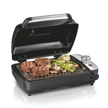 Hamilton Beach Indoor Searing Grill with Hot/Cold Smoke Infuser, Patent-Pending Smoking Rack, Holds Up to 6 Servings, 25375