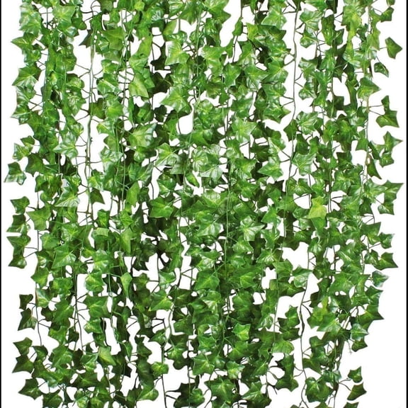 12 Pack Fake Ivy Leaves Artificial Garland Greenery Hanging Plant Vine Wedding Wall Party Room Decor