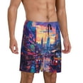 thumbnail image 5 of KLL Taxi Colorful Town for Men's 1-Pack Shorts,Sleep Pajama Shorts for Men Soft Pj Shorts Men's Pajama Bottoms Sleepwear -X-Large, 5 of 7