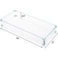 thumbnail image 3 of Rectangular Tempered Glass Fire Pit Wind Guard 29inx13inx4.5in 0.3in Thick Clear Flame Shield with Aluminum Brackets for Propane and Gas Fire Tables Outdoor, 3 of 7