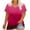 Hot Pink2, variant on Posijego XL-5XL Women's Plus Size Tops V Neck Short Sleeve Tee Loose Summer T Shirts Casual Blouses for Women