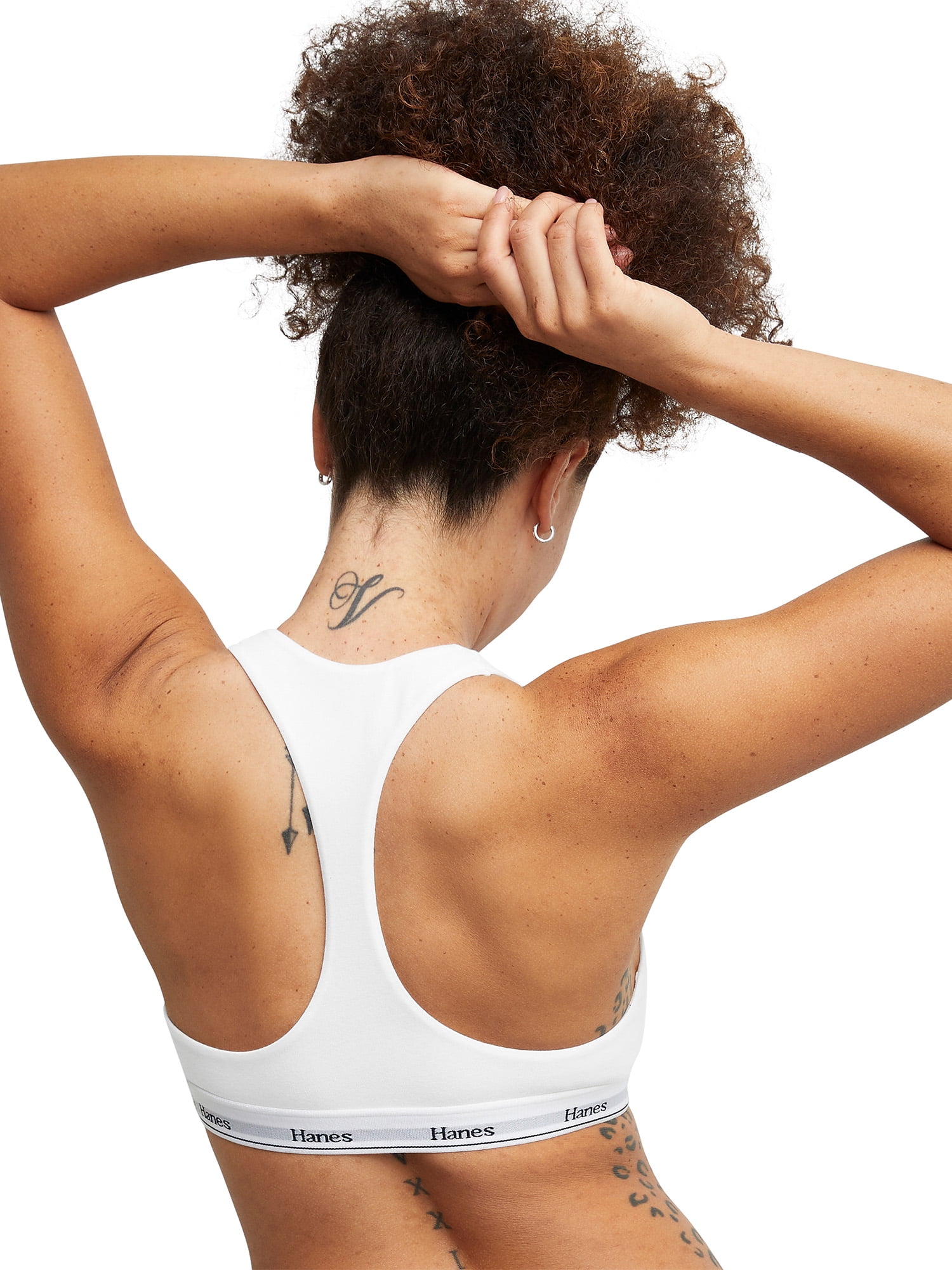 Hanes Womens' Originals Stretch Racerback 2 Pack Bralette, Style MHO101
