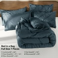 thumbnail image 5 of SONORO KATE Full Comforter Set, 7 Pieces Bedding Sets for All Season, Bed in a Bag with Pleated Comforter - Flat Sheet & Fitted Sheet - Pillowcases & Shams, Navy Blue, 5 of 6
