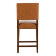 thumbnail image 4 of Linon Bristol 24" Indoor Wood Counter Stool, Caramel Faux Leather, 4 of 12