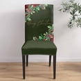 thumbnail image 4 of Chair Covers for Dining Room Set of 6,Merry Christmas Words on Green Stretch Seat Protector Removable Washable Chairs Slipcovers for Kitchen Banquet Wedding Hotel,Pine Cone Berry, 4 of 6