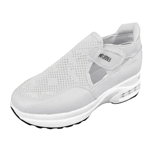 Leutsin Chaussures Décontractées Simples pour Femmes à Semelle Plate Épaisse en Maille Tissée Style Rétro Espadrilles