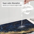 thumbnail image 5 of Dish Drying Mat Navy Blue Marble Gold Abstract for Kitchen Counter Absorbent 16x18 Inch Microfiber Dishes Plate Glass Dry Draining Pad Reversible Washable, 5 of 7