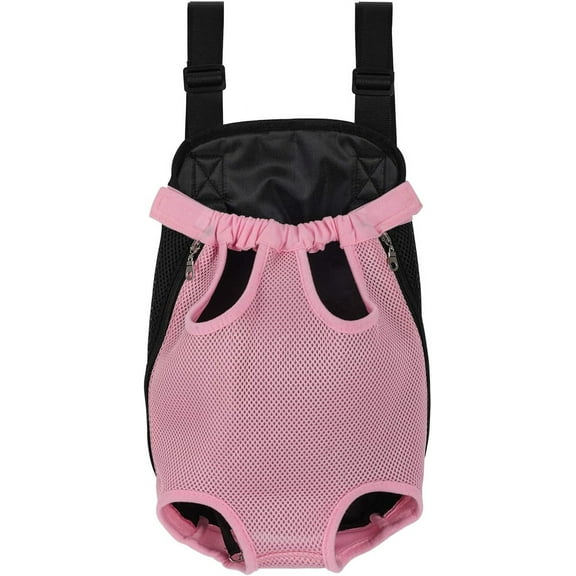 Legs Out Front-Facing Dog Carrier Hands-Free Adjustable Pet Puppy Cat Backpack Carrier for Walking Hiking Bike and Motorcycle (Medium, Pink)