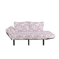 thumbnail image 2 of Watercolor Futon Couch, Vintage Japanese Garden Flourishing Sakura Cherry Branches, Daybed with Metal Frame Upholstered Sofa for Living Dorm, Loveseat, Reseda Green Pale Pink, by Ambesonne, 2 of 4