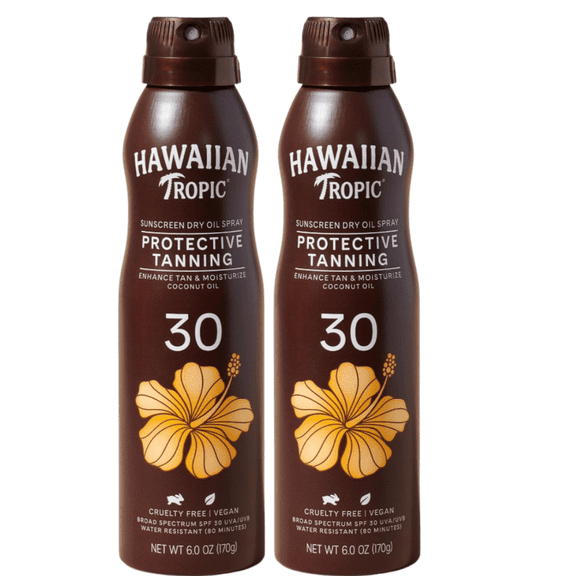 Hawaiian Tropic Protective Dry Oil C-Spray SPF 30, 6oz (Pack of 2)