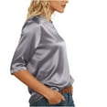 thumbnail image 4 of HNMKIU Casual T Shirt Soft Everyday Basic Tee Comfortable Breathable Top For Ladies Grey,XL, 4 of 8