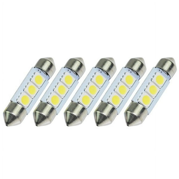 EeaseMX 5 luces LED de techo interior para coche, 12 V, 36 mm, SMD 5050, color blanco