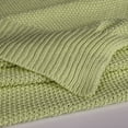 thumbnail image 5 of PiccoCasa 100% Cotton Soft Knitted Throw Solid Blanket for Couch Sofa Bedroom, Yellow Green 60"x79", 5 of 8