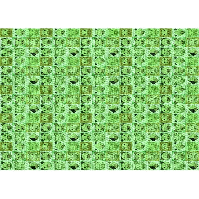 Ahgly Company Tapis d'Intérieur Lavables en Machine, Rectangle Transitionnel Vert Lime Foncé, 2' x 5'