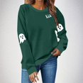 thumbnail image 2 of NMMUED Chandails d'Halloween, T-Shirts à Manches Longues pour Femmes, Chandail Surdimensionné d'Halloween, Vêtements d'Automne pour Femmes, Chandail Col Rond d'Halloween, Chandails Graphiques, Vert m, 2 of 4