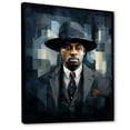 thumbnail image 2 of Designart "American Gangster Portrait" Fashion Framed Wall Art - Glam Blue Woman African American Bedroom Framed Canvas Wall Art, 2 of 6