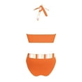 thumbnail image 3 of Ovticza Two Piece Bathing Suit Women Swimsuits Tummy Control Printed Bikini Sets for Women Halter Ruched Bathing Suits for Women Saffron XL, 3 of 5