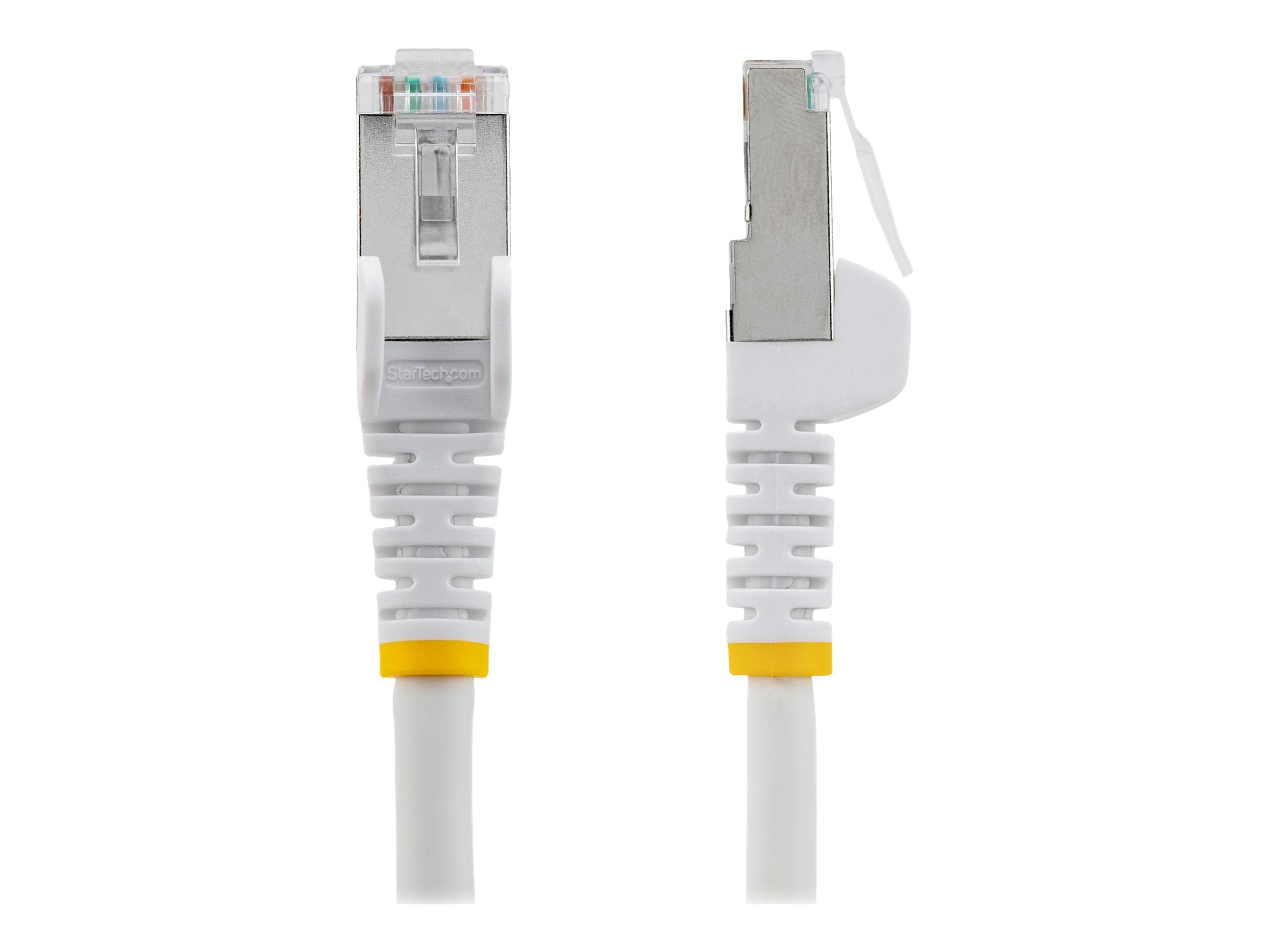StarTech 10ft CAT6a Ethernet Cable - Low Smoke Zero Halogen (LSZH) - 10 Gigabit 500MHz 100W PoE RJ45 S/FTP White Network Patch Cord Snagless w/Strain Relief (NLWH-10F-CAT6A-PATCH)