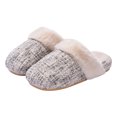 thumbnail image 5 of Rokment Classic Platform Fuzzy Slippers for Women Indoor and Outdoor Winter Fashion Warm Plush Slip on Boots House Bedroom Booties Ladies Light Gray Size 7, 5 of 6