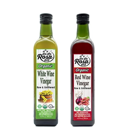 De La Rosa 613 Organic Red & White Wine Vinegar, 16.9 Oz, Pack of 2