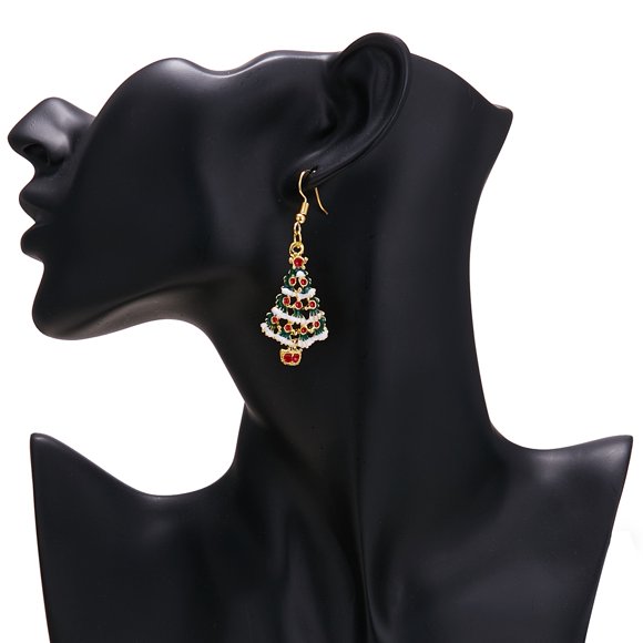Jinsinto 1 pair Christmas Tree Earrings,Holiday Earrings for Women, Dangle Earrings Cute Christmas Acessories for Women