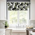 thumbnail image 2 of Hokiten Rod Pocket Curtain Valance, Sage Green Stripe Farmhouse Window Valance for Living Room, Bedroom, Kitchen Grey Moire Geometric Modern Abstract 54"W x 18"L, 2 of 8