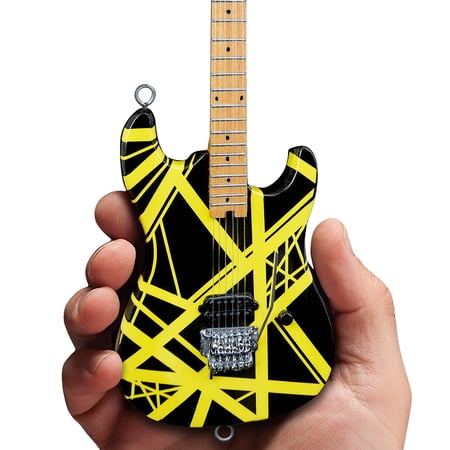 Eddie Van Halen Collectible Black & Yellow VH2 Bumblebee EVH Mini Guitar Replica