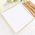 thumbnail image 5 of Balsa Circle 10 Concave White 10" Square Disposable Salad Dinner Plastic Plates Gold Trim Party Events Decorations, 5 of 8