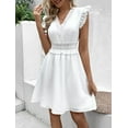 thumbnail image 2 of Charming Lace Stitching V-Neck Dress - Perfect for All Seasons, 2 of 4