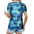 thumbnail image 6 of ZXSXSY Womens Hawaiian Shirt Floral Print V Neck Short Sleeve Tops, 6 of 8