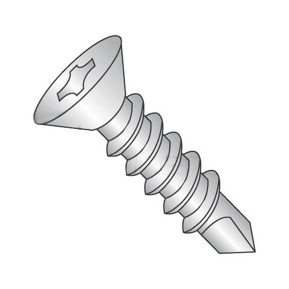 #10 x 1" Self-Drilling Screws / Phillips / Flat Head / 410 Series Stainless Steel / #3 Point (Quantity: 3500 pcs)