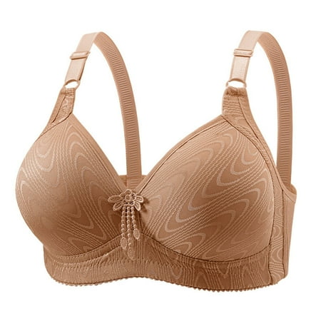 YHGFVOKJ Bras for Women Non Padded Cups Stretch Fabric Seamless Bralettes Wireless Bra Soft Support T Shirt Underwear Strapless Bra Push Up Coffee 44