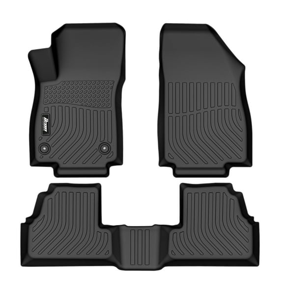 Ikon Motorsports All Weather TPE Floor Mats Liner Fits 14-23 Chevrolet Trax, 13-23 Buick Encore, 3D Molded Non-slip Carpets Guard Black 3PCS