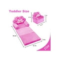 thumbnail image 2 of Kids Foldable Sofa Bed, Princess Chair For Toddlers 18 Months And Up, Pink Cartoon Shape, High Density Foam, Fold Out Couch For Bedroom, Sofa Bed For Girls, 15.1x19.7x2.4 Inches, 4.4 Lbs, 2 of 9