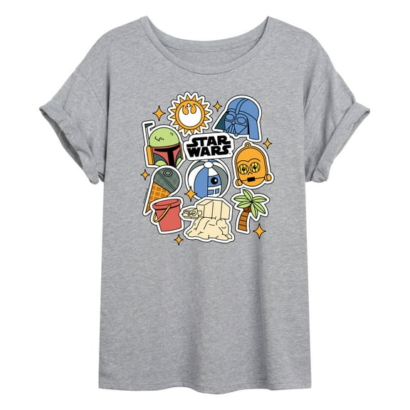 Star Wars - Summer Stickers - Women's Oversized Tee