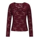 thumbnail image 2 of AUNVITO Women's Sheer Lace Long Sleeve Slim Fit Top Elegant and Sexy Style, 2 of 7