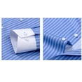 thumbnail image 6 of Dresfit Button Down Shirts for Men Striped Dress Shirt Spring Big and Tall Long Sleeve Solid Tops 2026 Button Up Muscle Fit Office Work Shirt Blue S, 6 of 6